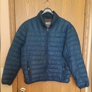 Hawke & Co Sport Mens Blue Full Zip Performance Puffer Jacket Size 2XL
